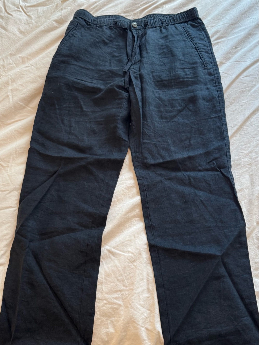 Club Room Drawstring Linen-Blend Pants - 3x Medium